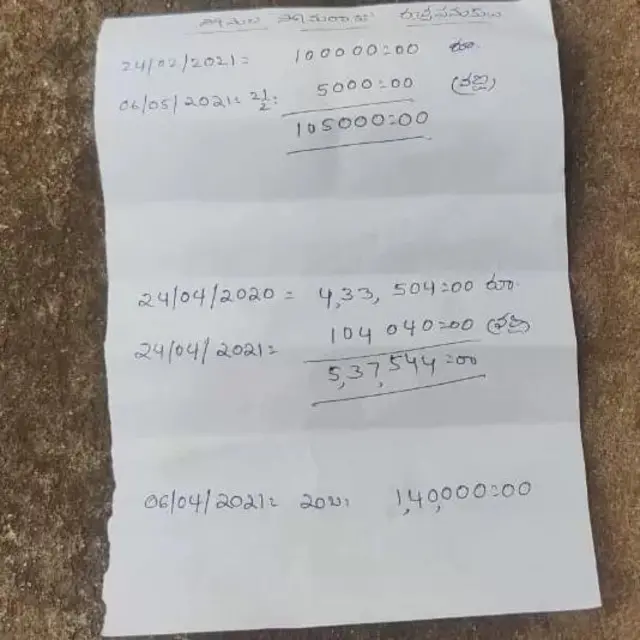 తెల్లకాగితం మీద షావుకారు రాసిచ్చిన లెక్క