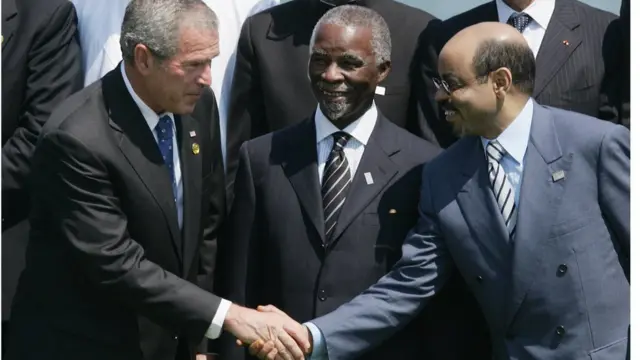 ጠቅላይ ሚኒስትር መለስ ዜናዊ ከታምቦ ምቤኪና ጆርጅ ቡሽ ጋር
