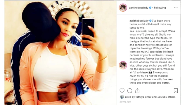 Zari akimuonyesha mpoenzi wake mpya ambaye ameficha uso