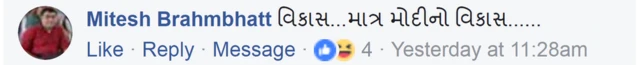 વિકાસ બ્રહ્મભટ્ટે મોદીને જન્મદિનની ભેટ માટે વિકાસ પર પસંદગી ઉતારી