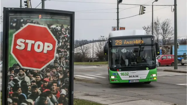 হাঙ্গেরিতে অভিবাসন বিরোধী পোস্টার