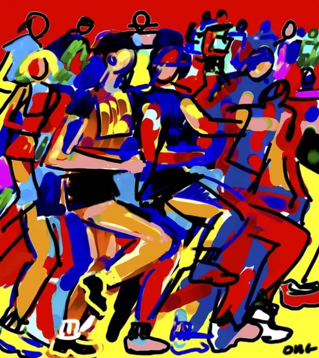 Dibujo de maratón moderna