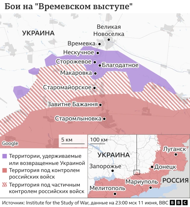 Карта: бои на Времевском выступе