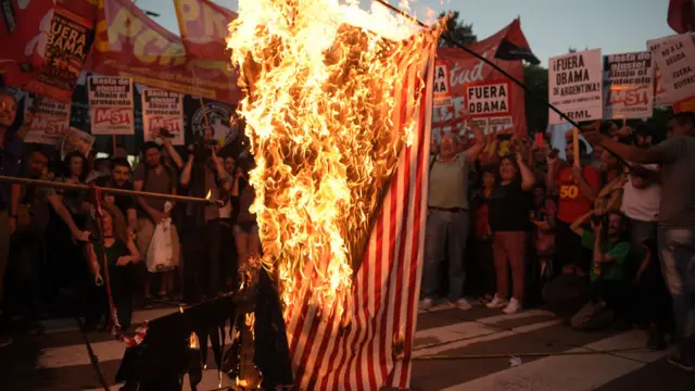 Protesta contra EEUU en Argentina