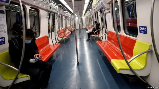 चीन में खाली मेट्रो