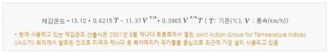 현재 우리나라 기상청에서는 쓰는 산출식