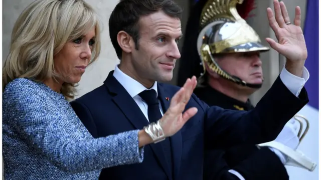 Fransa Cumhurbaşkanı Emmanuel Macron ve First Lady Briggite Macron