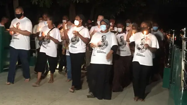 "Prophet TB Joshua burial": Temitope Balogun Joshua wife Evelyn Joshua lead 'funeral candlelight procession' by [Synagogue Church, Emmanuel TV]