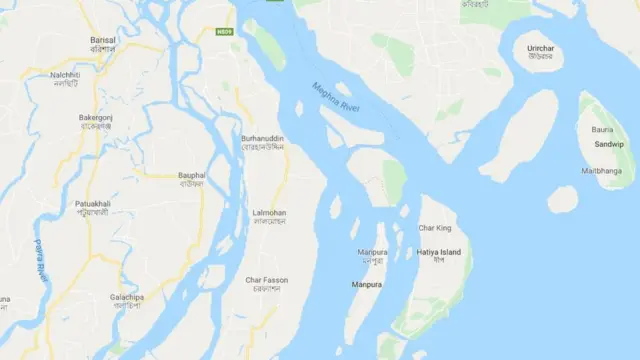 মানচিত্রে ভোলা ও বোরহানউদ্দিন