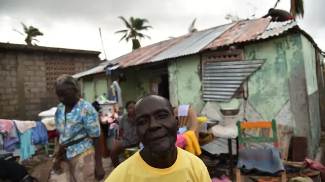 Residents repair their home