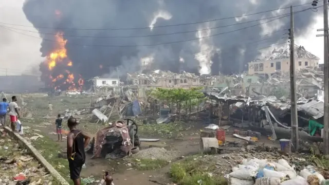 Lagos Explosion: Authorities don confam fire disaster for Abule Ado - BBC  News Pidgin