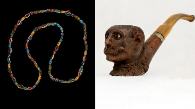 Un collier et une pipe font partie des objets qui ont été transférés au musée.