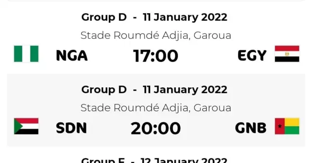 Group D fixtures