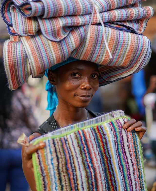 A doormat seller in Freetown met in Freetown, in Sierra Leone, in January 2018