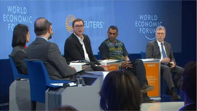 Panel o krizi slobode medija na Svetskom ekonomskom forumu u Davosu, Švajcarska 2019.