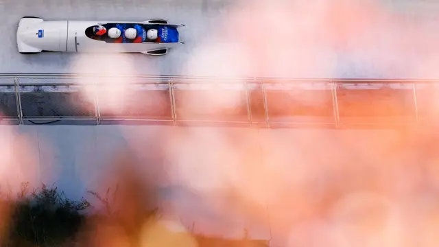 26 October: The Czech Republic four-man bobsleigh team in Beijing, China during the IBSF sanctioned race - a test event for the 2022 Winter Olympics