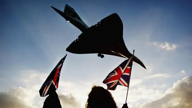 સુપરસોનિક કોન્કોર્ડ પ્લેનનો ફોટોગ્રાફ