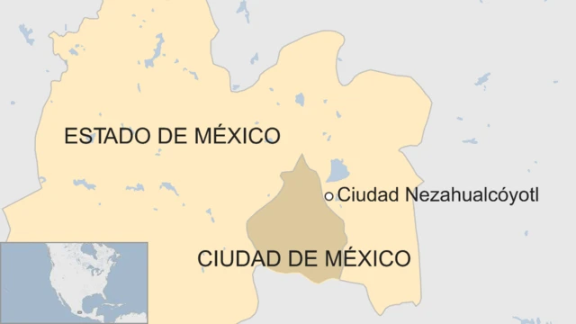 Ciudad Nezahualcóyotl en un mapa