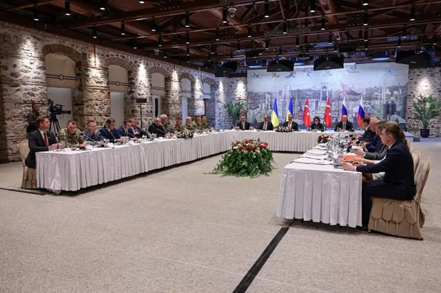El salón de negociaciones de Rusia y Ucrania en Estambul