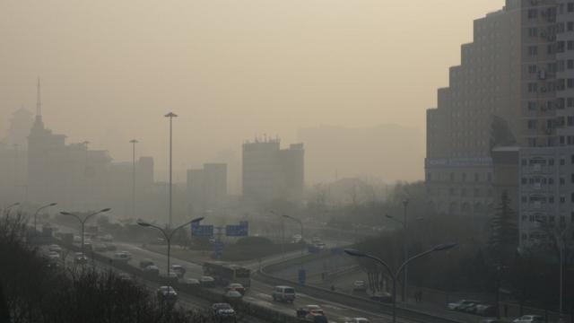霧霾籠罩下的北京