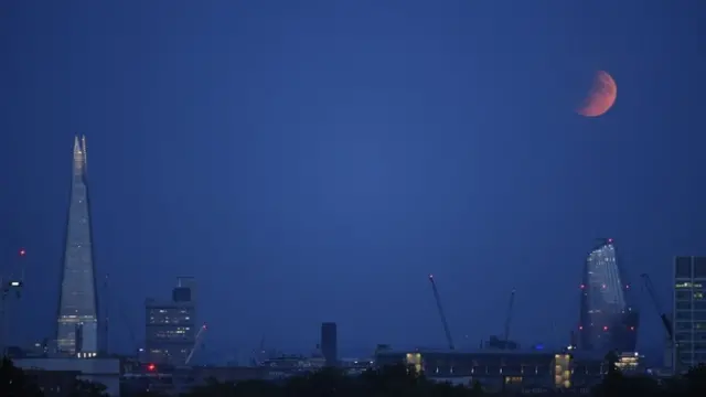 Partial lunar eclipse on 16 July 2019, from London