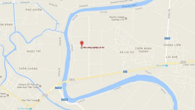 Sông Rạng bao quanh khu công nghiệp Lai Vu