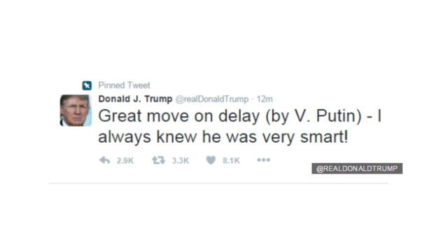 Ujumbe wa Twitter ulioandikwa na Trump akimsifu Putin