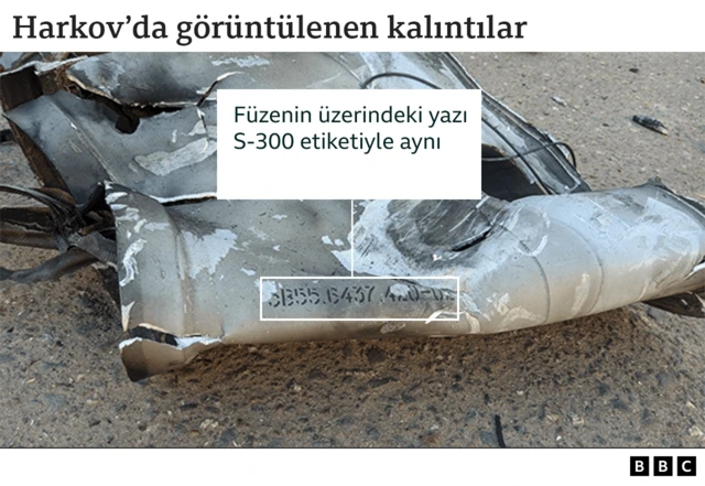 Harkov'da görüntülenen füze kalıntısı