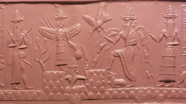 Goddess Ishtar with wings along with other deities