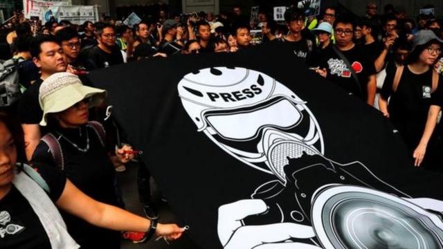 香港媒体静默游行