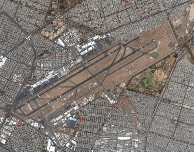 Vista aérea del aeropuerto de Ciudad de México.