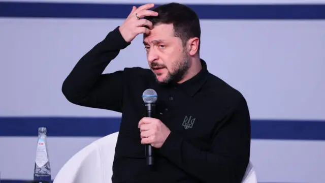 Володимир Зеленський під час виступу в Мюнхені