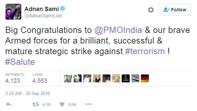 अदनान सामी का ट्वीट
