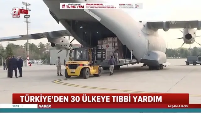 کانال خبر طرفدار دولت ترکیه به طور مرتب از کمکهای ارسالی ترکیه برای کووید ـ۱۹ گزارش میکند