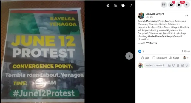 Ọrọ ti Sowore kọ soju opo Facebook rẹ