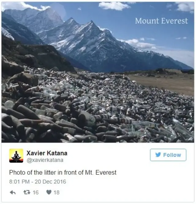 ขยะ, ยอดเขาเอเวอเรสต์, นักปีนเขา