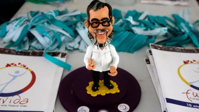 Un muñeco del comandante guerrillero Rodrigo Londono, más conocido como Timochenko.