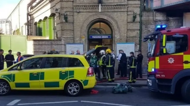 Quang cảnh trước ga Parsons Green, nơi xảy ra vụ nổ.
