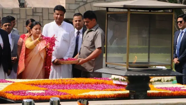 રાજઘાટ પર વિદ્યાદેવી ભંડારી