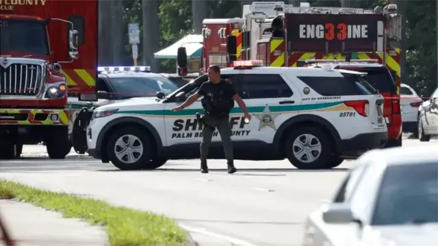 Emergency services responded to reports of shots fired outside Trump's international golf course in West Palm Beach