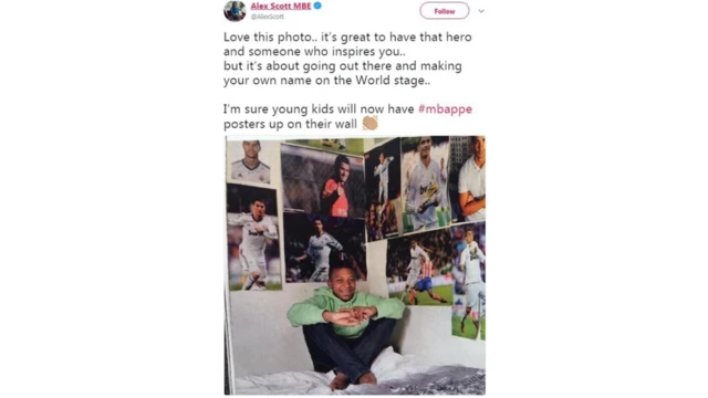 Mbappe alikuwa akiewka picha za Ronaldo katika chumba chake