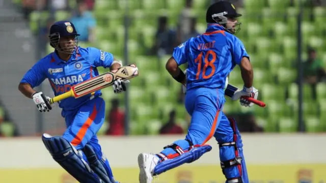 સચિન તેંડુલકર અને વિરાટ કોહલીનો ફોટોગ્રાફ