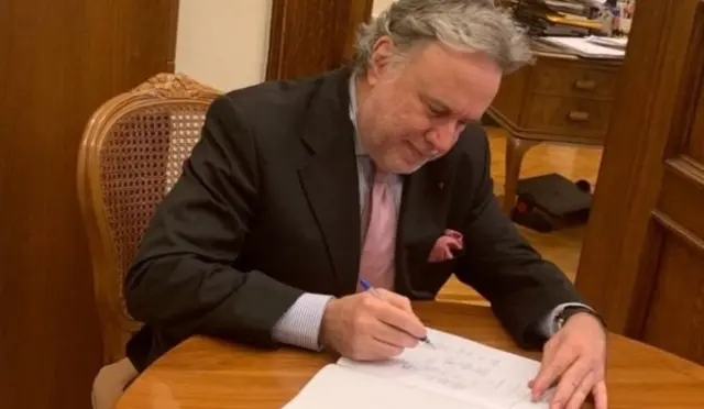Greece's acting Foreign Minister George Katrougalos signed the agreement into Greek law shortly after the vote