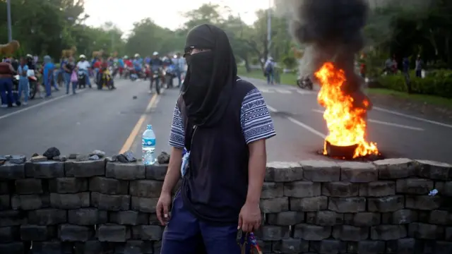 Barricada en León, Nicaragua.