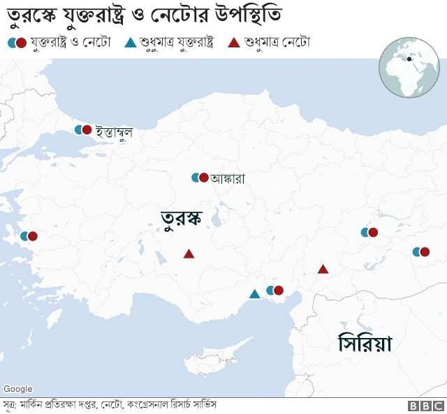 তুরস্কের মানচিত্র।