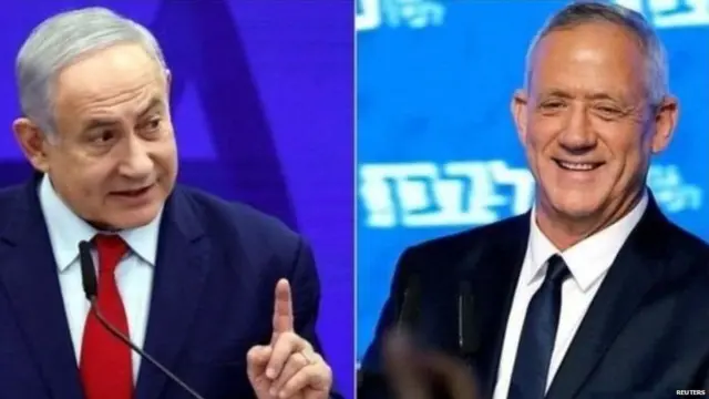 ਬਿਨਯਾਮਿਨ ਨੇਤਨਯਾਹੂ ਅਤੇ ਉਨ੍ਹਾਂ ਦੇ ਮਪੱਖ ਵਿਰੋਧੀ ਬੇਨੀ ਗੈਨਟਜ਼