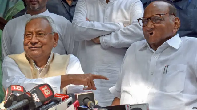 शरद पवार के साथ नीतीश कुमार