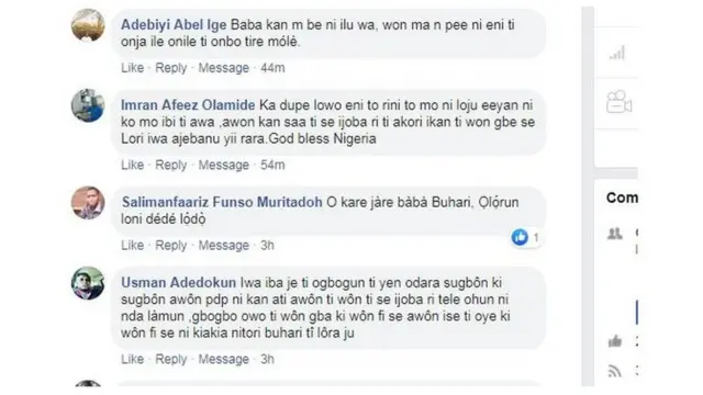 Oju opo Facebook BBC Yoruba