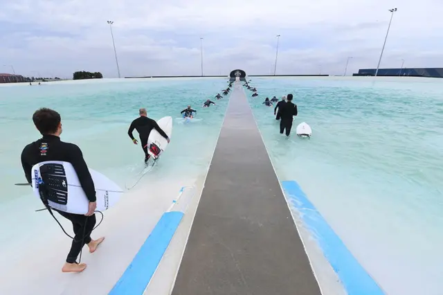 Surfers returns to the sea in Melbourne, Australia