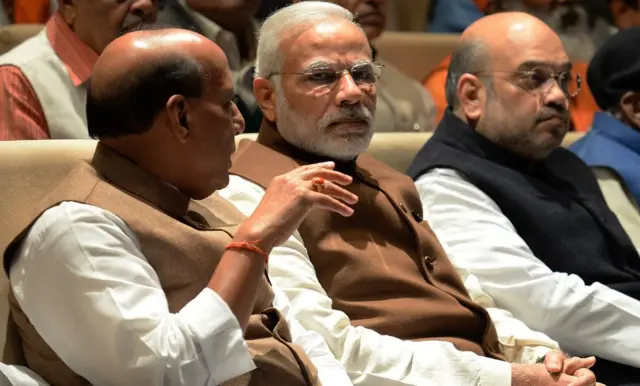 राजनाथ सिंह, नरेंद्र मोदी और अमित शाह